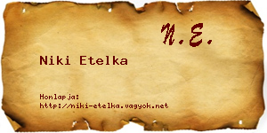 Niki Etelka névjegykártya